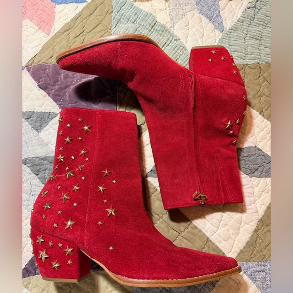 Matisse Shoes - Matisse Limited Edition Caty Star Studded Red Suede Boots: Size 8